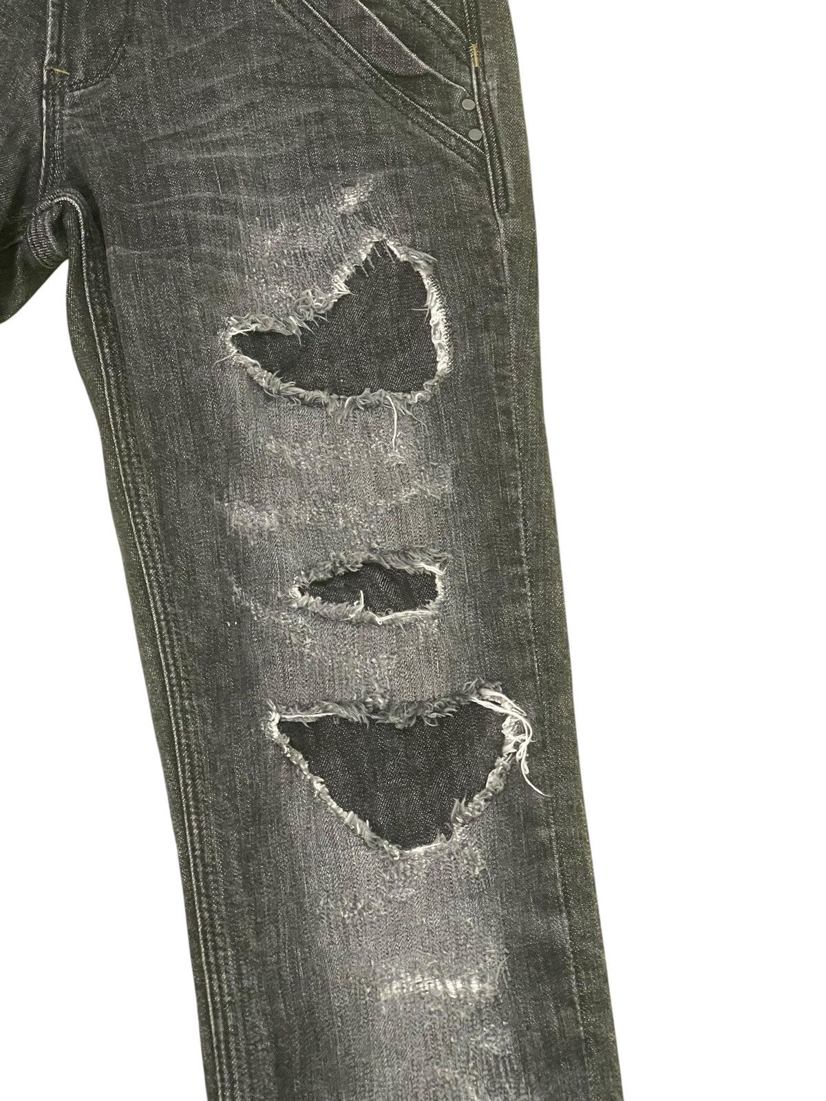 Japanese Brand Skinny Jeans Nicole Club Japan Patchwork Faded 2🟦5 Size US 30 / EU 46 - 6 Thumbnail