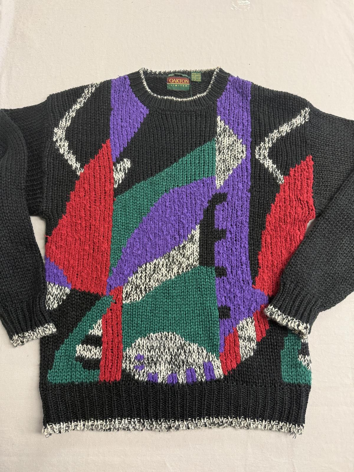 Oakton Limited Vintage Hand Knit Sweater Cubic / Geometric Art Oakton - L Size US L / EU 52-54 / 3 - 1 Thumbnail