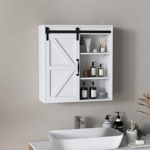Designer × Homemade kleankin Farmhouse Bathroom Wall Cabinet, Medicine Cabinet w Size US L / EU 52-54 / 3 - 3 Thumbnail