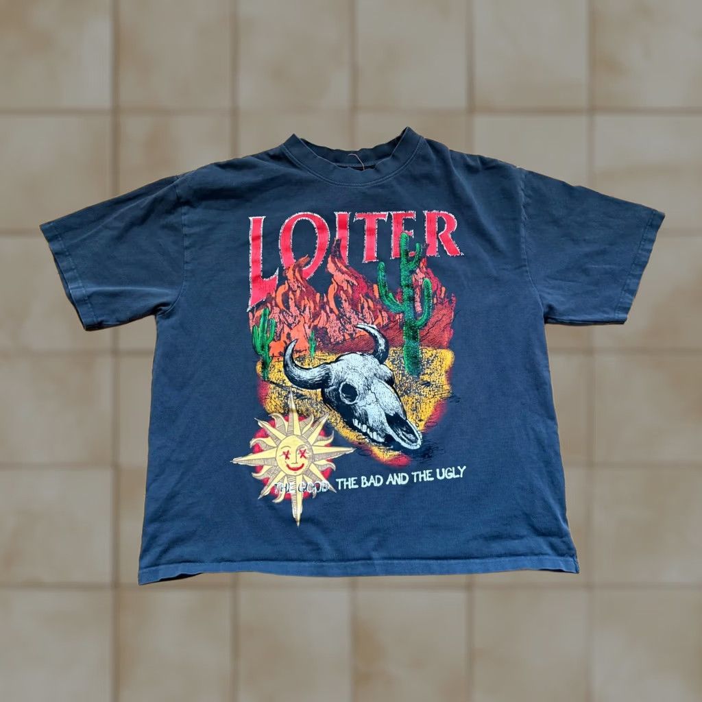 Vintage Loiter T-Shirt Mens XXL Short Sleeve The Good The Bad The Ugly Adult Beige Cotton Jersey Graphic Print Vintage No Size US XXL / EU 58 / 5 - 1 Thumbnail
