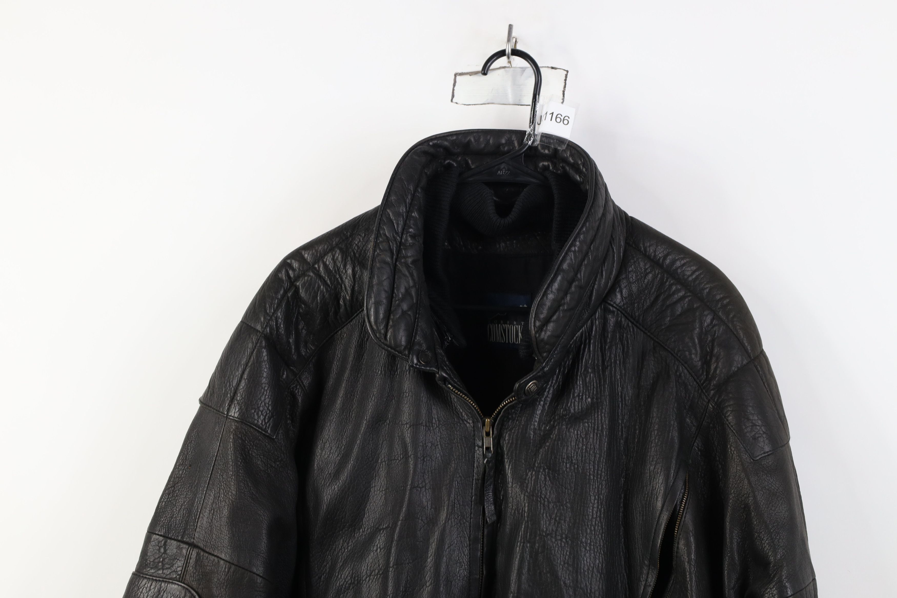 Vintage Vintage 90s Streetwear Quilted Leather Bomber Jacket Black Size US XXL / EU 58 / 5 - 2 Thumbnail