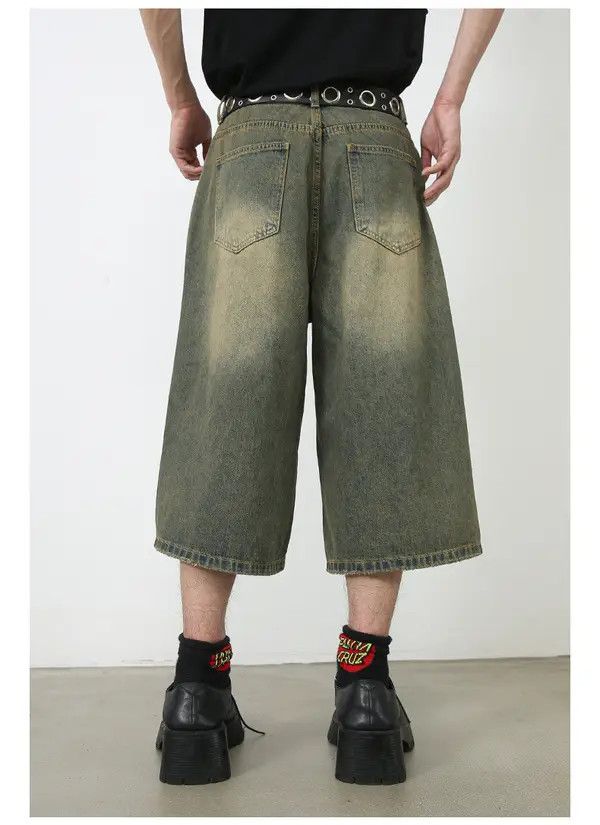 Japanese Brand Maya Vintage wide-leg washed loose versatile denim shorts Size US 32 / EU 48 - 4 Thumbnail