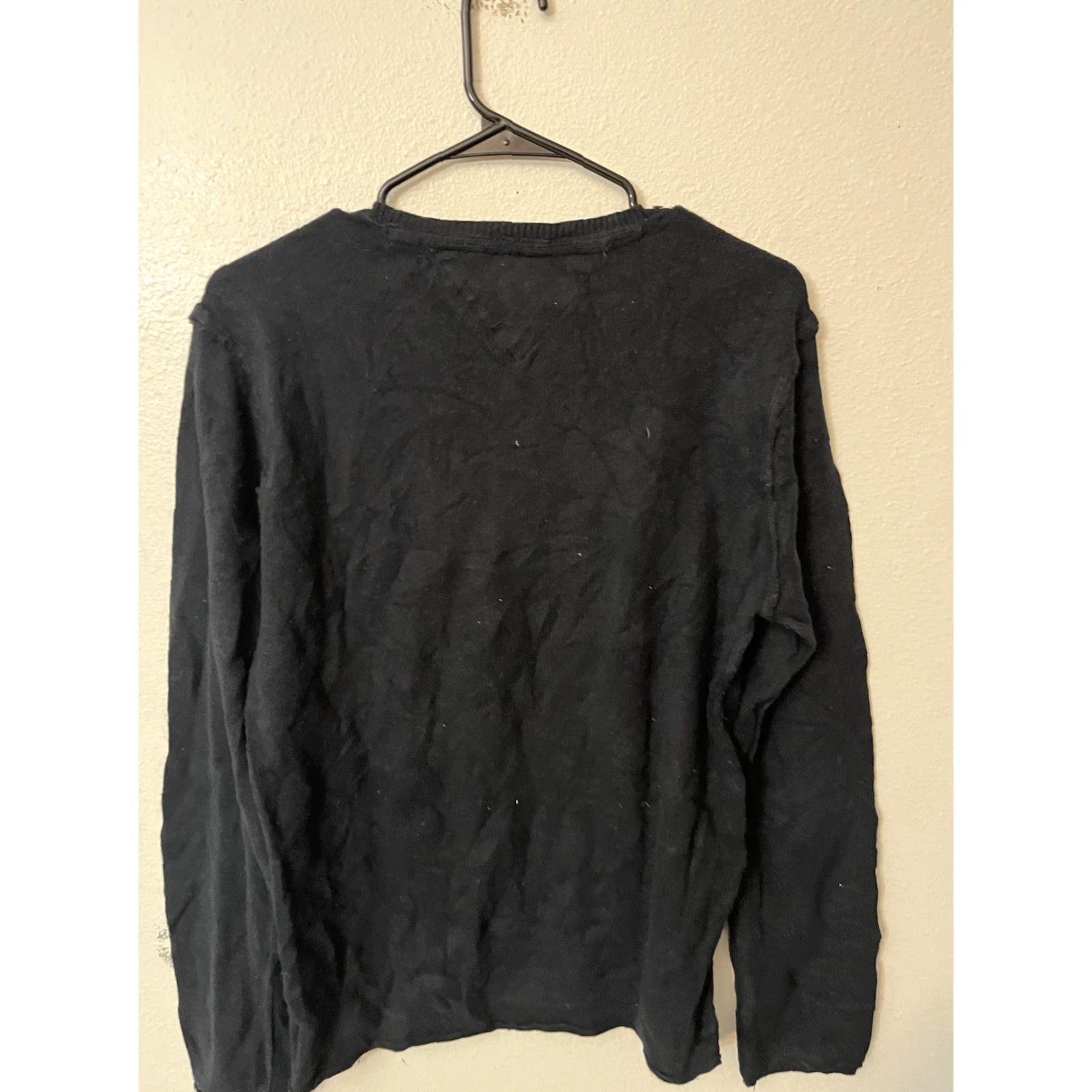 Tommy Hilfiger TOMMY HILFIGER Crew Neck PullOver Black Cotton Cashmere Men Size L Pullover Logo Knit All Seasons Regular Mens Size US L / EU 52-54 / 3 - 2 Thumbnail