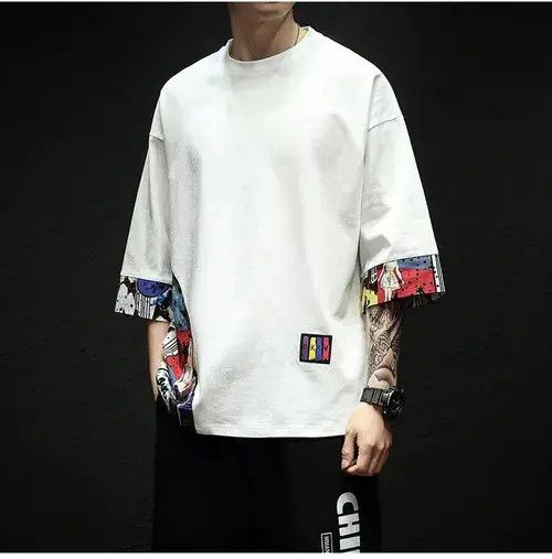 Other Half Sleeve Linen Cotton Clothing Harajuku Tee Size US L / EU 52-54 / 3 - 1 Thumbnail