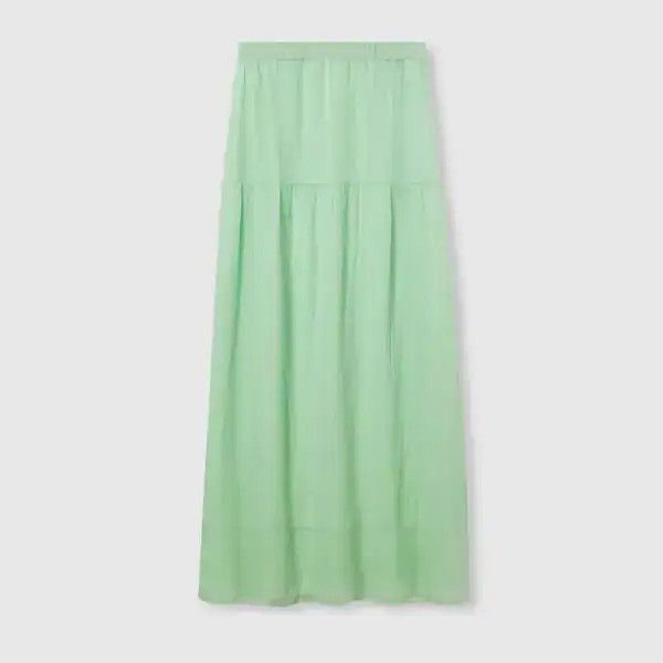 Gucci o1B3y1r0426 Silk Chiffon Creponne Skirt in Green Size 32" / US 10 / IT 46 - 1 Thumbnail