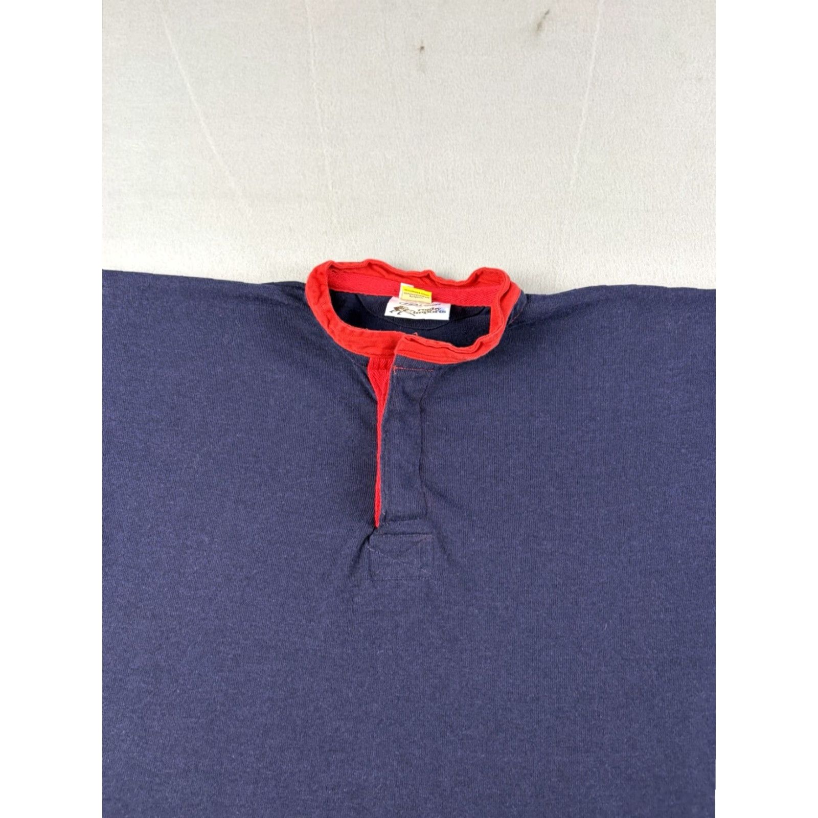 Vintage VINTAGE Halbro Rugby Shirt Men’s 42 Blue Red Striped Polo Short Sleeve Cotton Embroidered Logo 90s Football Soccer Size US XL / EU 56 / 4 - 2 Thumbnail