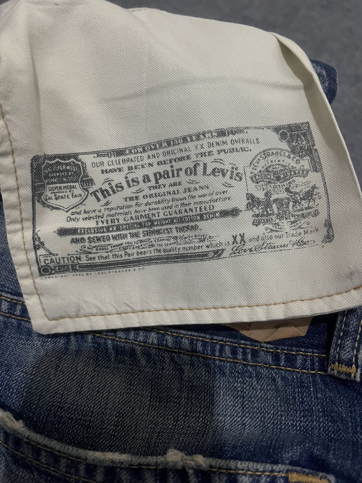 Levi's Vintage Levis Distressed Patchwork Jeans Size US 31 - 10 Thumbnail