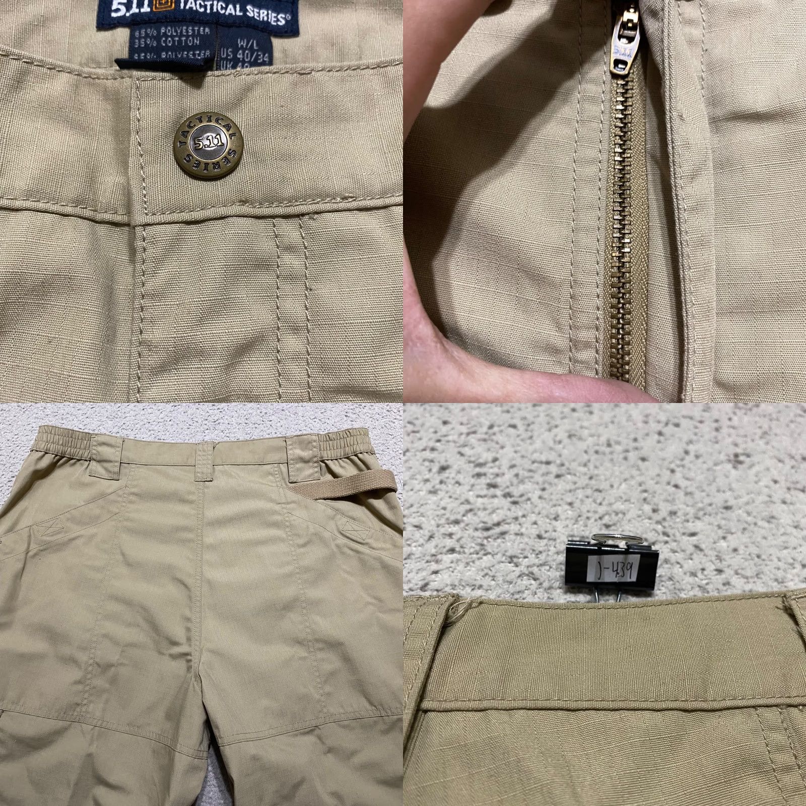 Vintage 5.11 Tactical Pants Cargo Mens 40x34 Beige Cotton Polyester Regular Straight Pockets 5.11 Taclite Pro Size US 40 / EU 56 - 8 Thumbnail