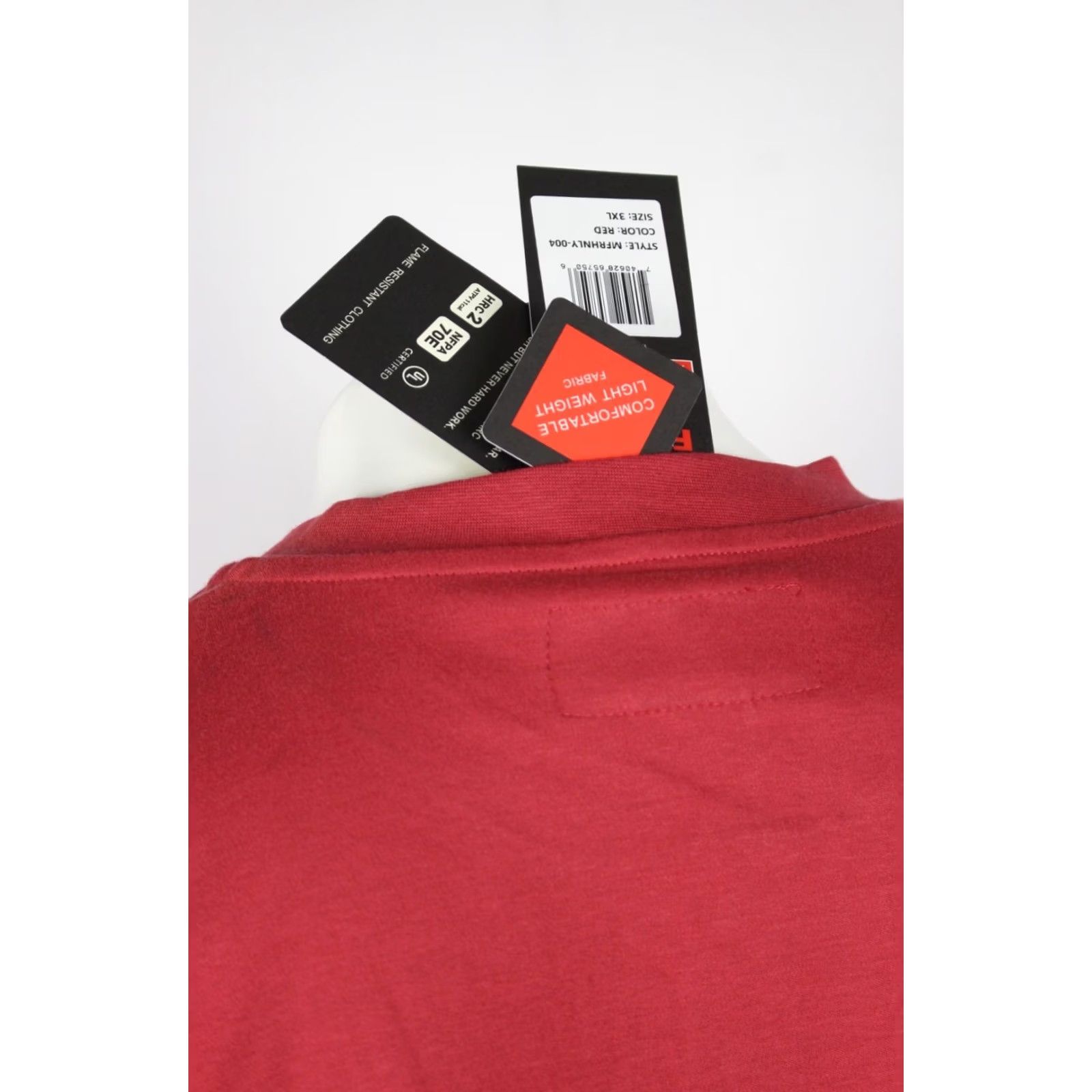 Vintage Forge FR Men's Henley Long Sleeve T Shirt 3XL Red Flame Resistant 100% Cotton Shirt Mens Size US XXL / EU 58 / 5 - 3 Thumbnail