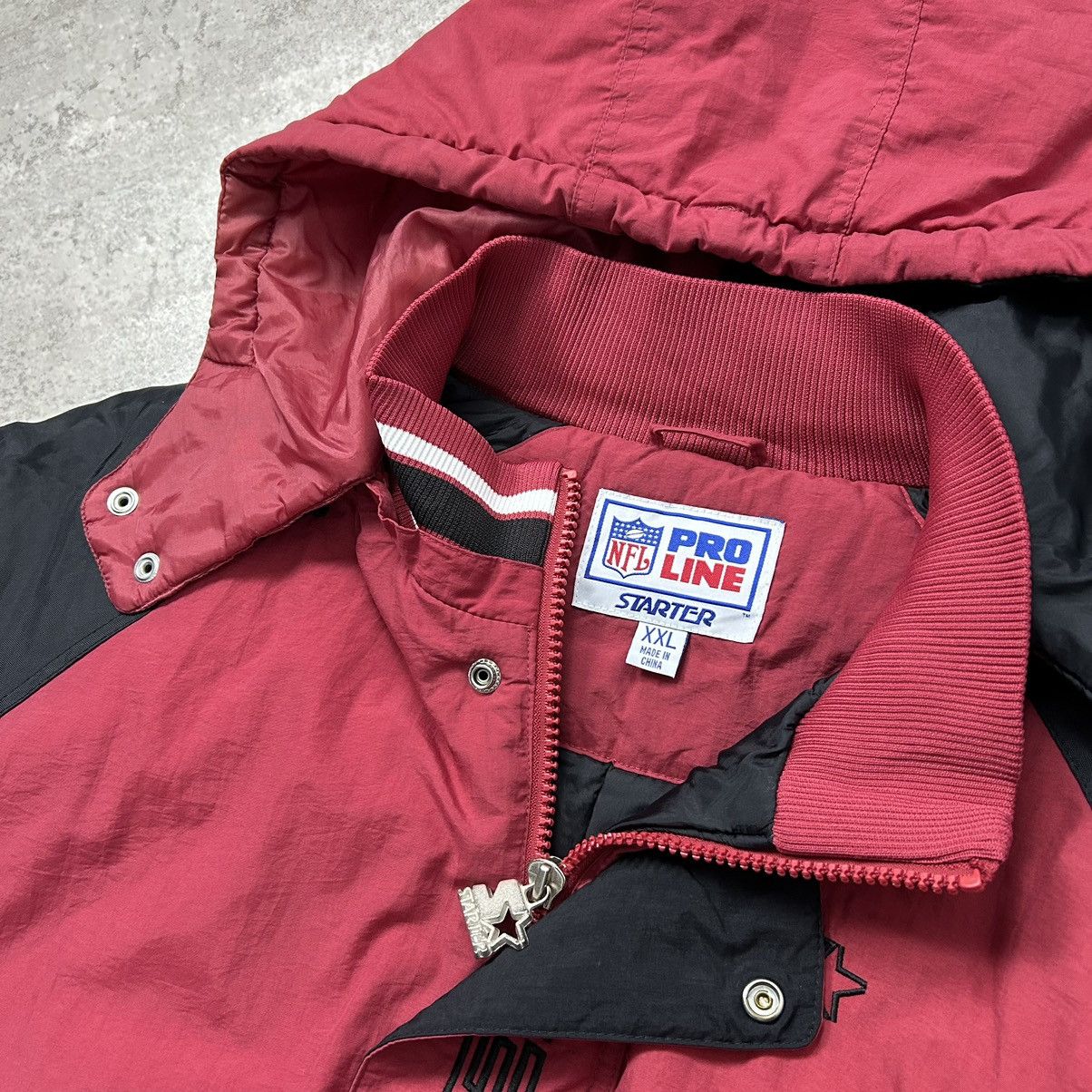 NFL × Starter × Vintage VTG 90s NFL SAN FRANCISCO 49ERS STARTER PUFFER JACKET HOODIE Size US XXL / EU 58 / 5 - 6 Thumbnail