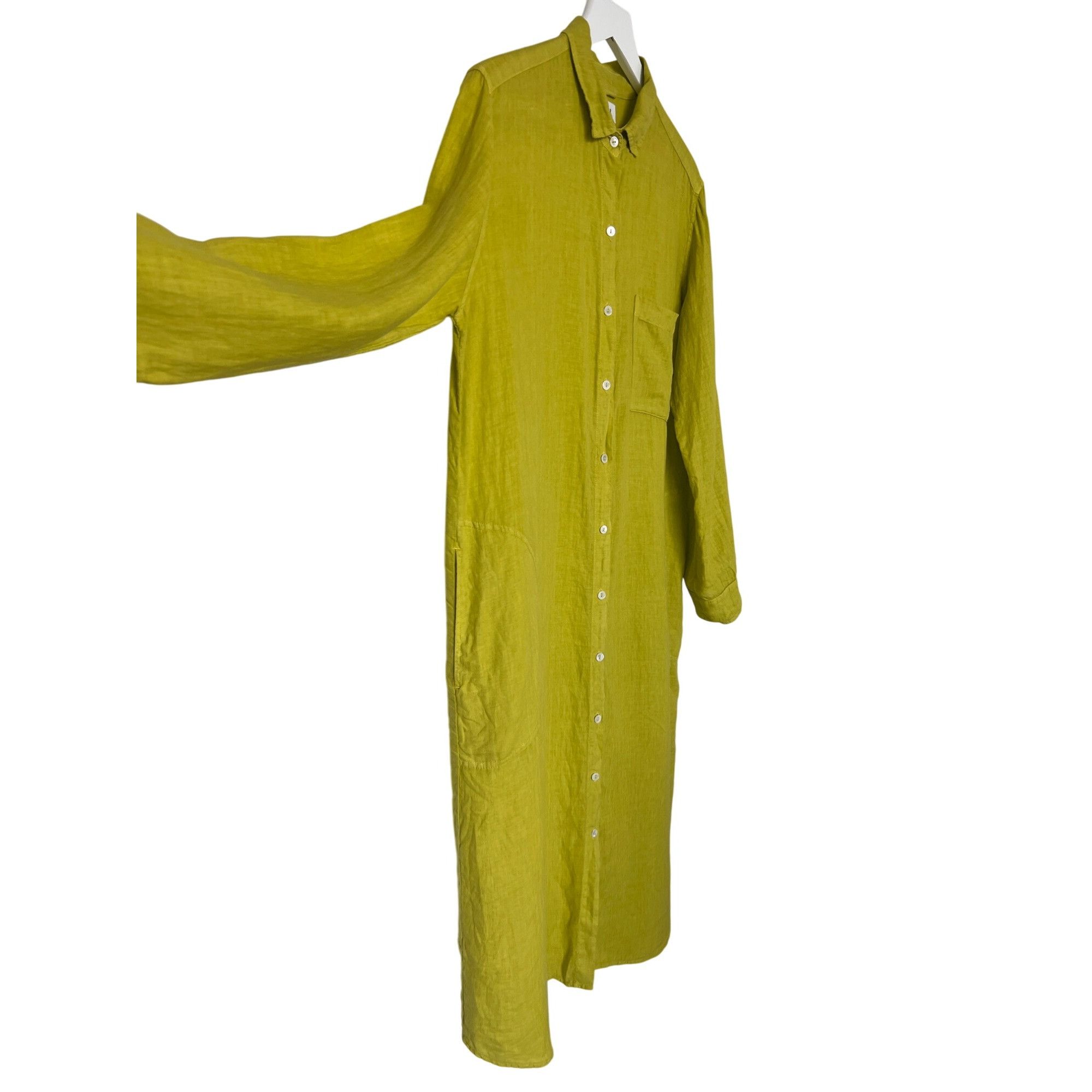Velvet Velvet By Graham & Spencer Chartreuse Button-Down Midi Shirt Size XS / US 0-2 / IT 36-38 - 4 Thumbnail