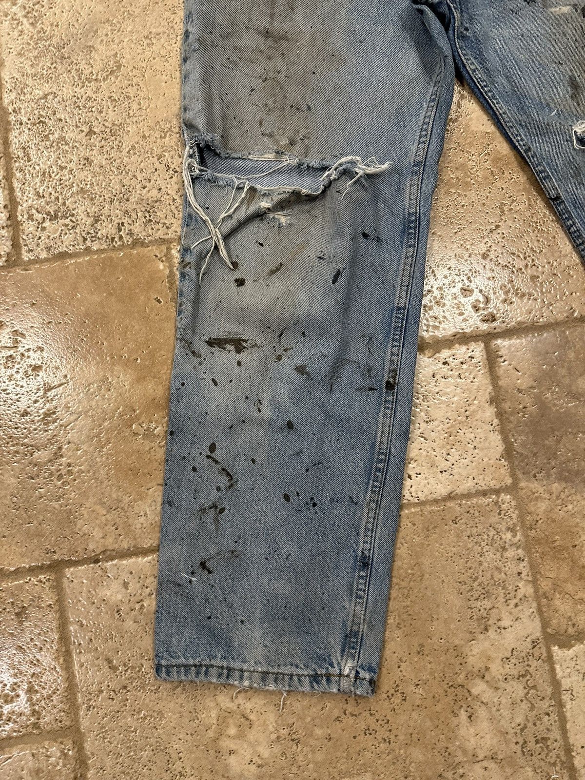 Kirkland Signature × Vintage Vintage Kirkland Distressed Blowout Painter Blue Denim Jeans Size US 36 / EU 52 - 7 Thumbnail