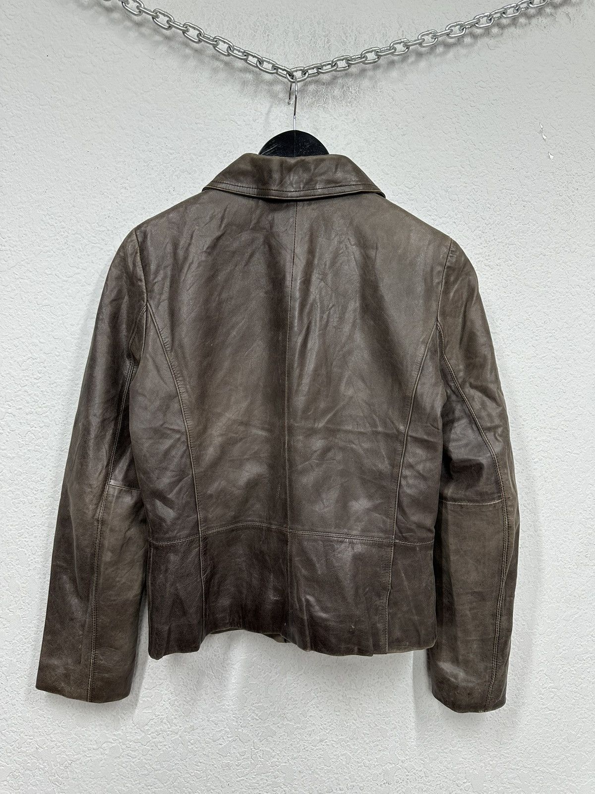 Junya Watanabe Vintage Leather Metal Zip Cropped Japan Jacket Moto Biker Size S / US 4 / IT 40 - 11 Thumbnail