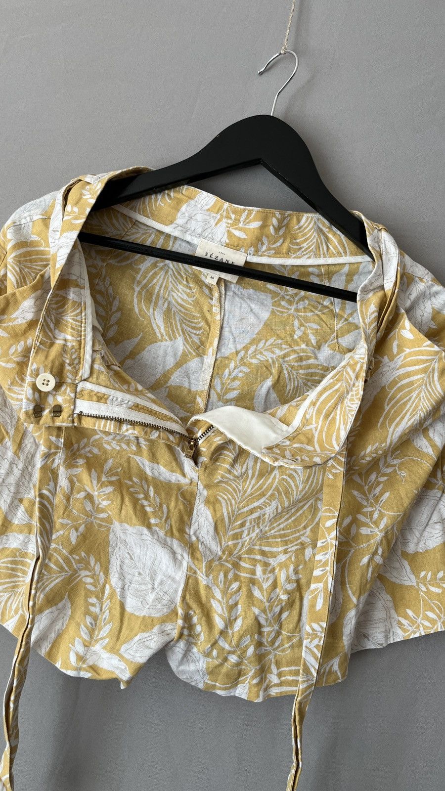 Sezane Sezane Linen Cotton Floral Print Yellow Shorts Size 28" / US 6 / IT 42 - 11 Thumbnail