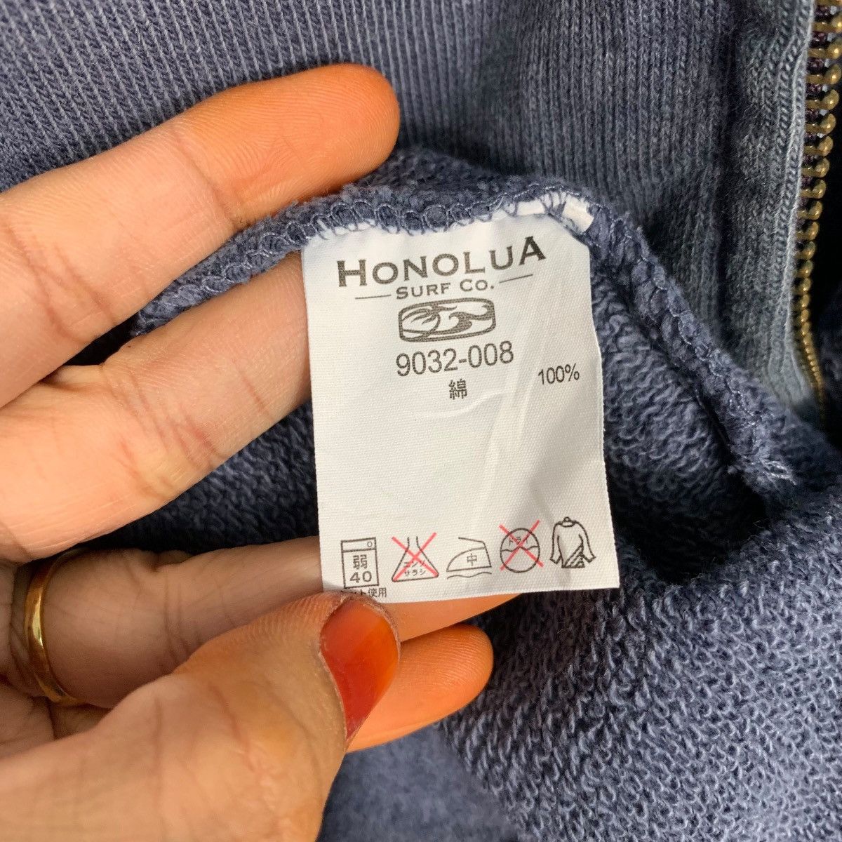 Vintage HONOLUA Surf ALOHA Big Logo Zipper Hoodies #3611-C165 Size US L / EU 52-54 / 3 - 14 Thumbnail