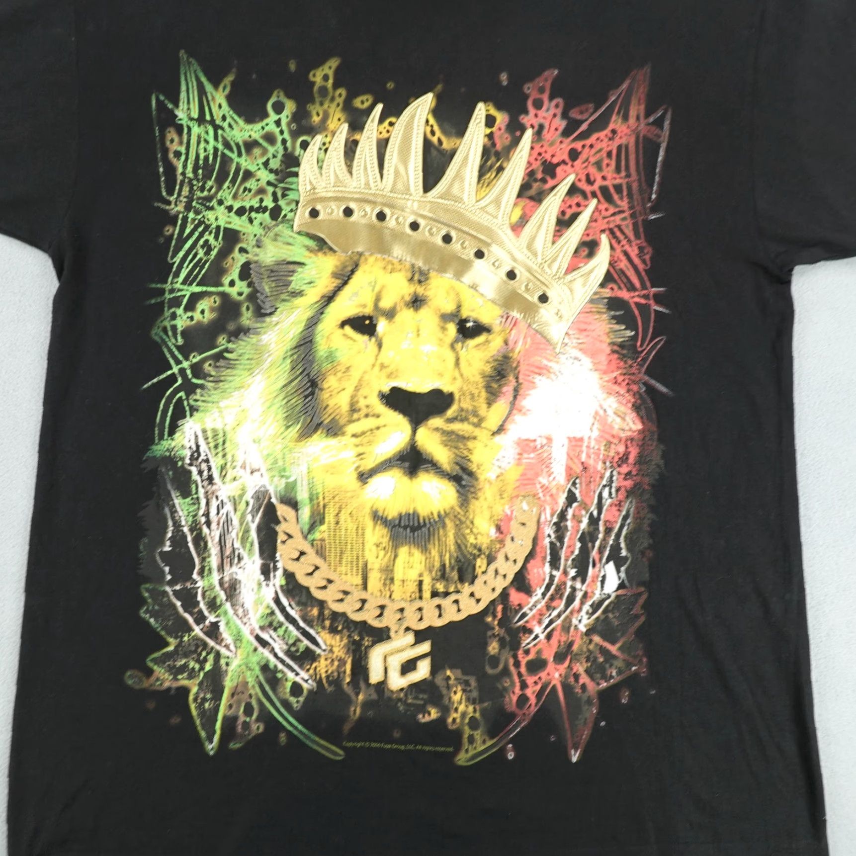 Vintage VINTAGE Fuya Men's T-Shirt XXL Black Lion Of Judah Reggae Rasta Crown Y2K 2000s Cotton Graphic Print Size US XXL / EU 58 / 5 - 3 Thumbnail