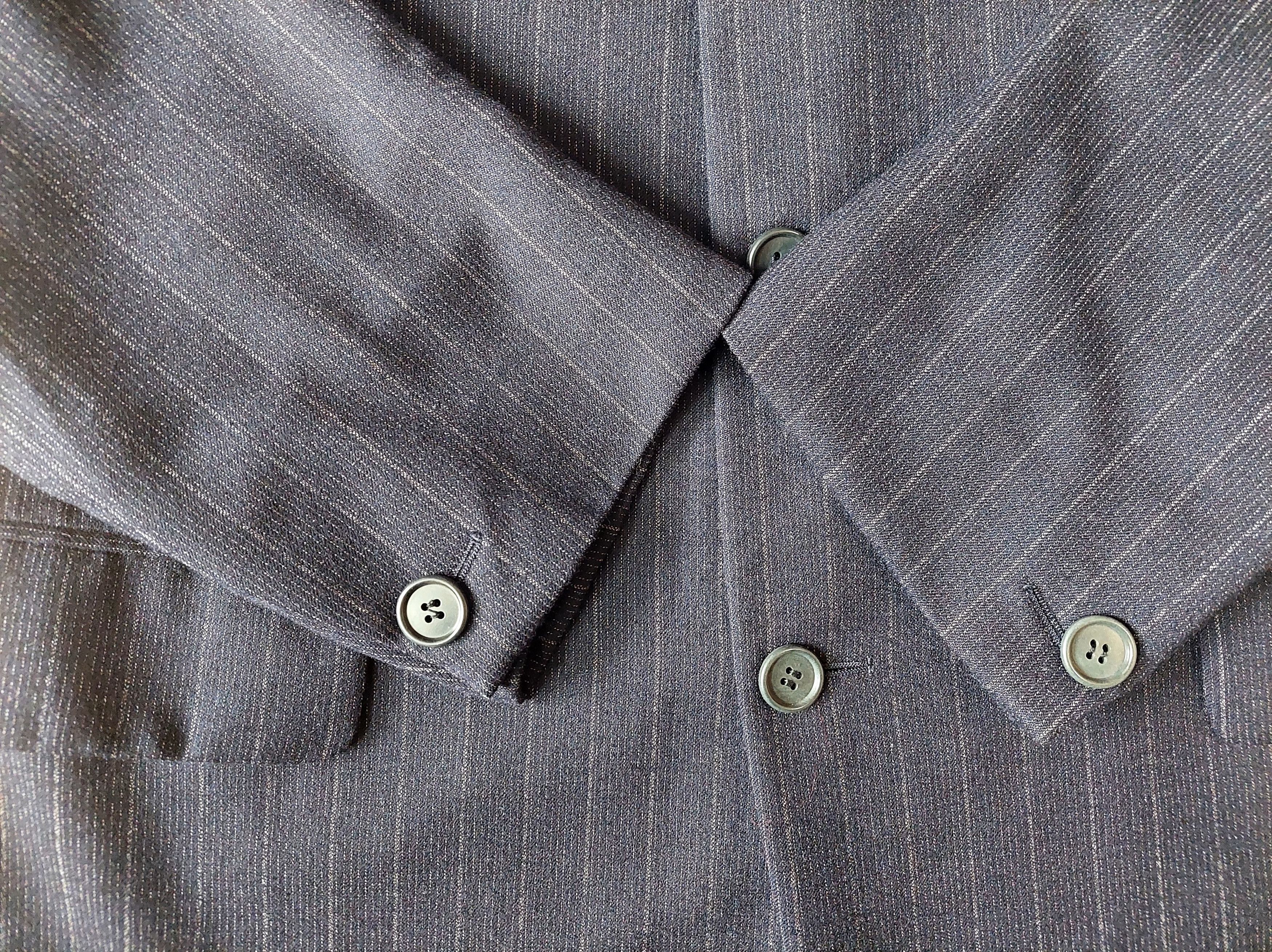 Romeo Gigli Romeo Gigli Wool Blazer Navy Pinstripe 90s Mens Size 50 IT Size 50R - 5 Thumbnail
