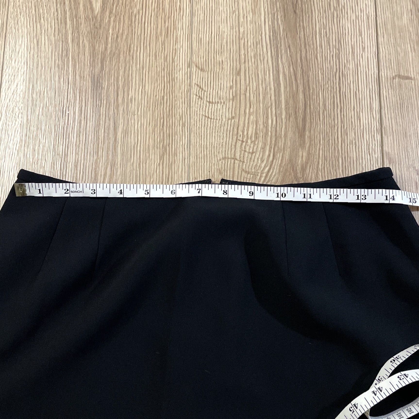 Vintage Le Suit Skirt Maxi Size 8P Black Polyester Petite Ladies Long Office Workwear Pencil Casual Size 30" / US 8 / IT 44 - 3 Thumbnail