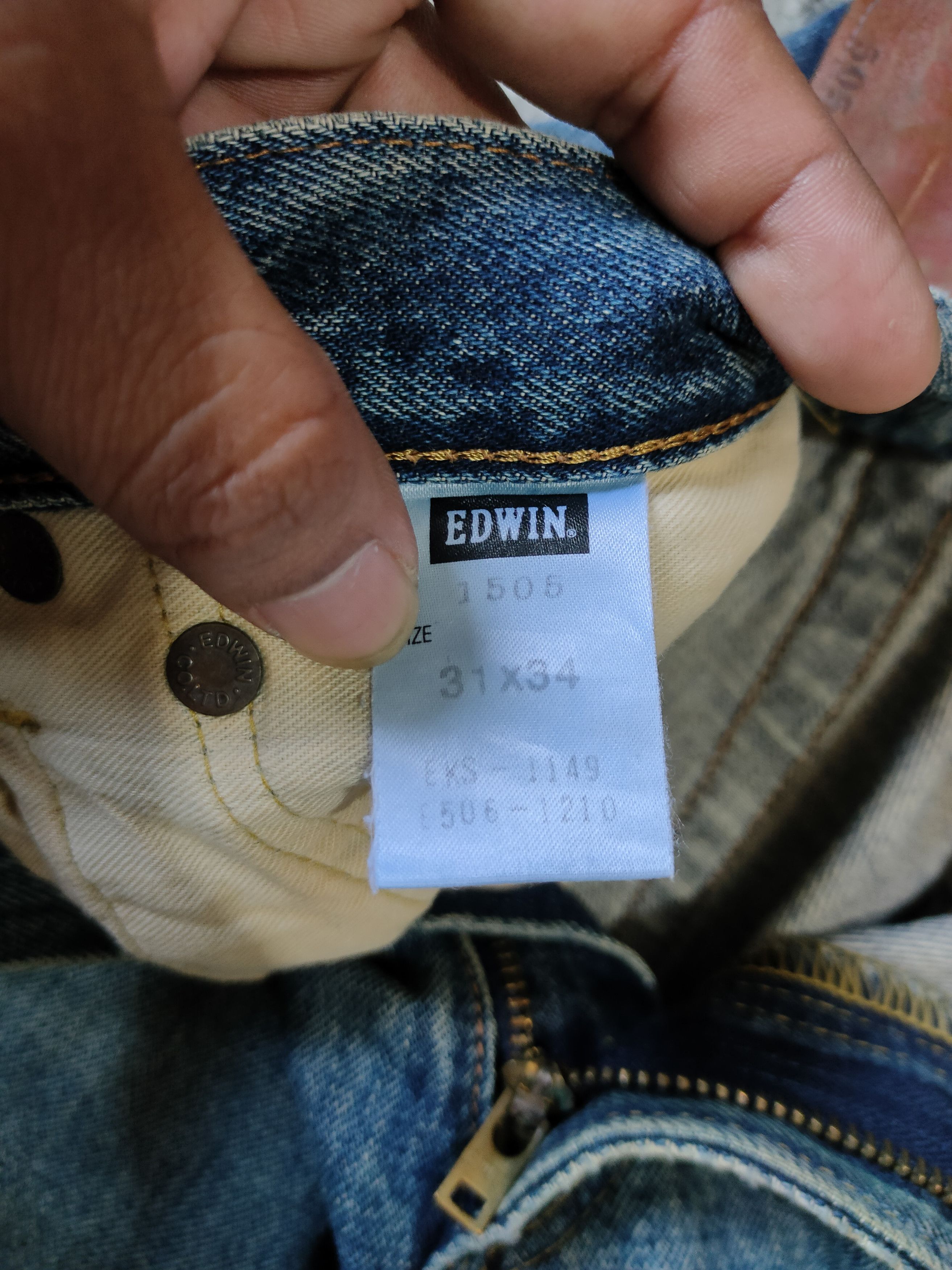 Edwin × Japanese Brand Edwin 505 Japan Selvedge Distressed Jeans Size US 31 - 14 Thumbnail