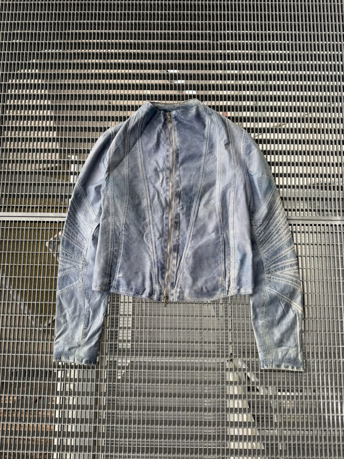 John Richmond John Richmond Lamb Skin Leather Washed Blue Jacket Size US S / EU 44-46 / 1 - 1 Thumbnail
