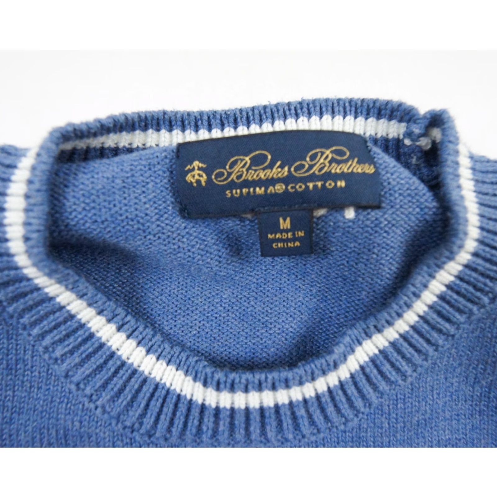 Brooks Brothers Brooks Brothers Men's Sweater Medium Blue Knit Crewneck Supima Cotton Preppy Size US M / EU 48-50 / 2 - 7 Thumbnail