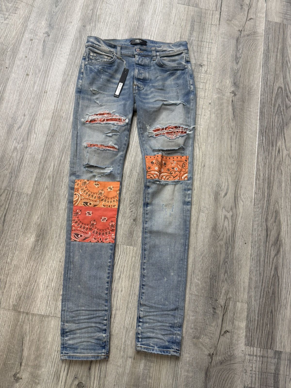 Amiri Amiri Bandana Art Patch Skinny Jeans Size US 29 - 1 Thumbnail