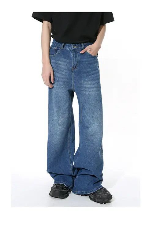 Japanese Brand Men's vintage washed oversized casual jeans Size US 34 / EU 50 - 2 Thumbnail