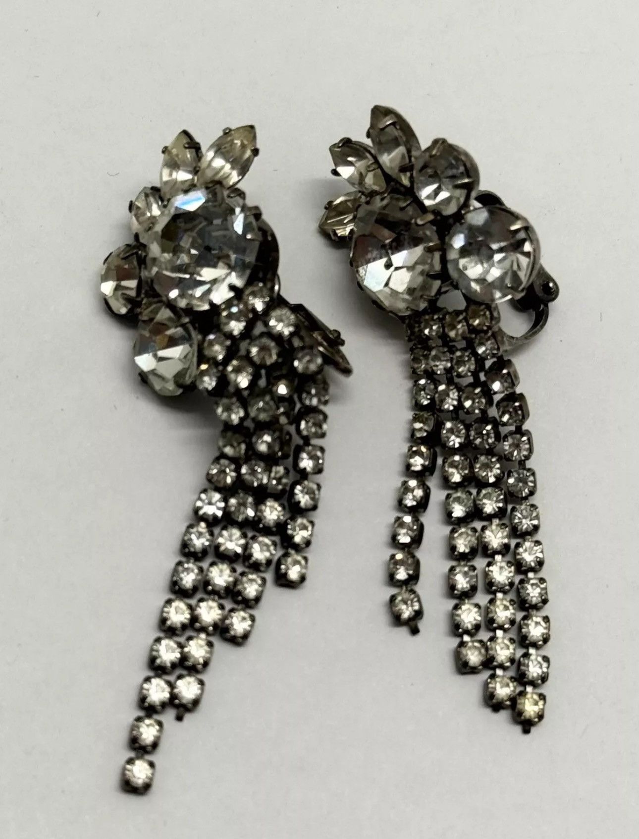 Vintage Vintage rhinestone dangle earrings Size ONE SIZE - 2 Thumbnail