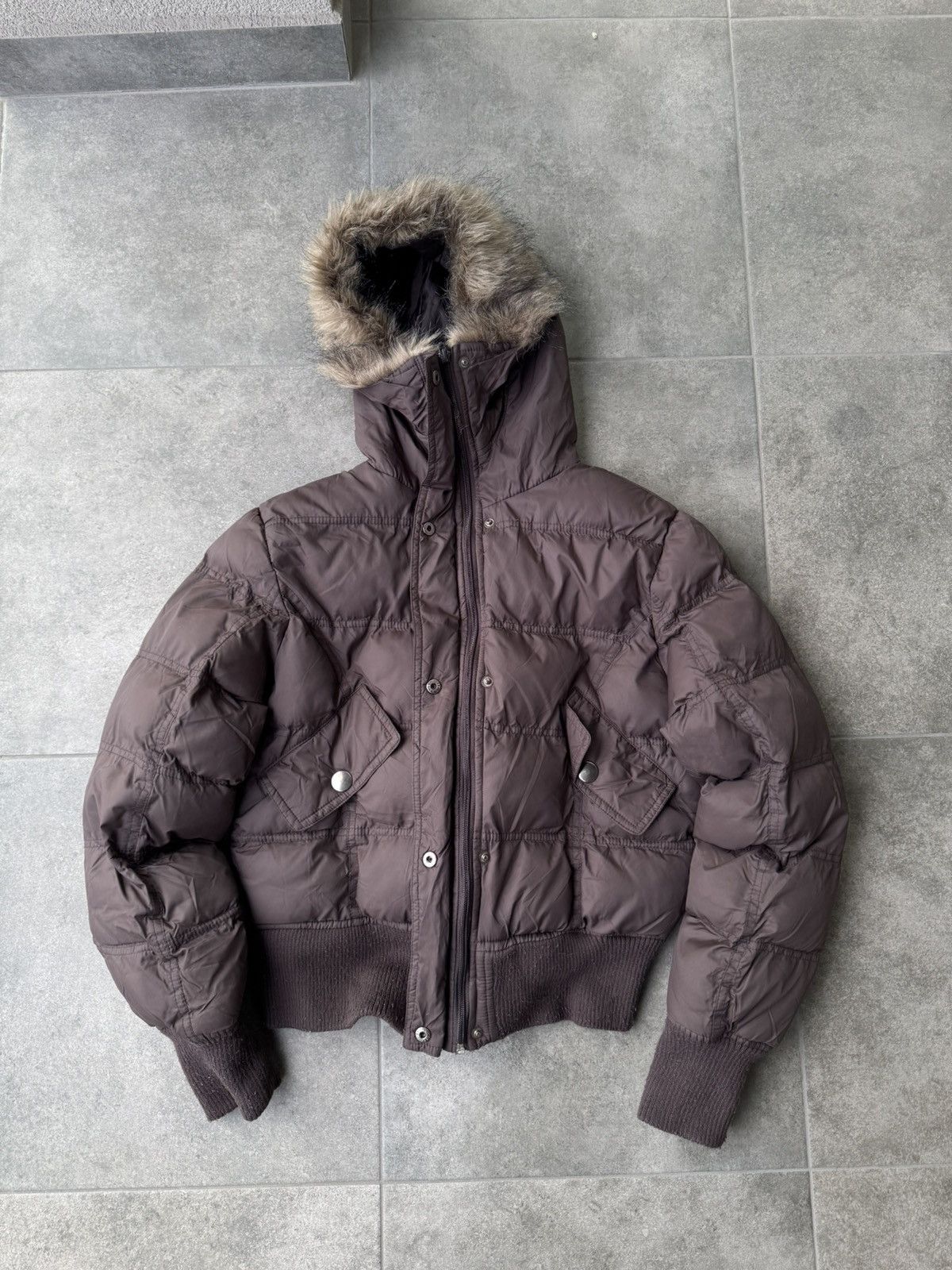 Japanese Brand Vintage Puffer Cropped Bomber Jacket Faux Fur Y2K Avantgarde Size M / US 6-8 / IT 42-44 - 3 Thumbnail