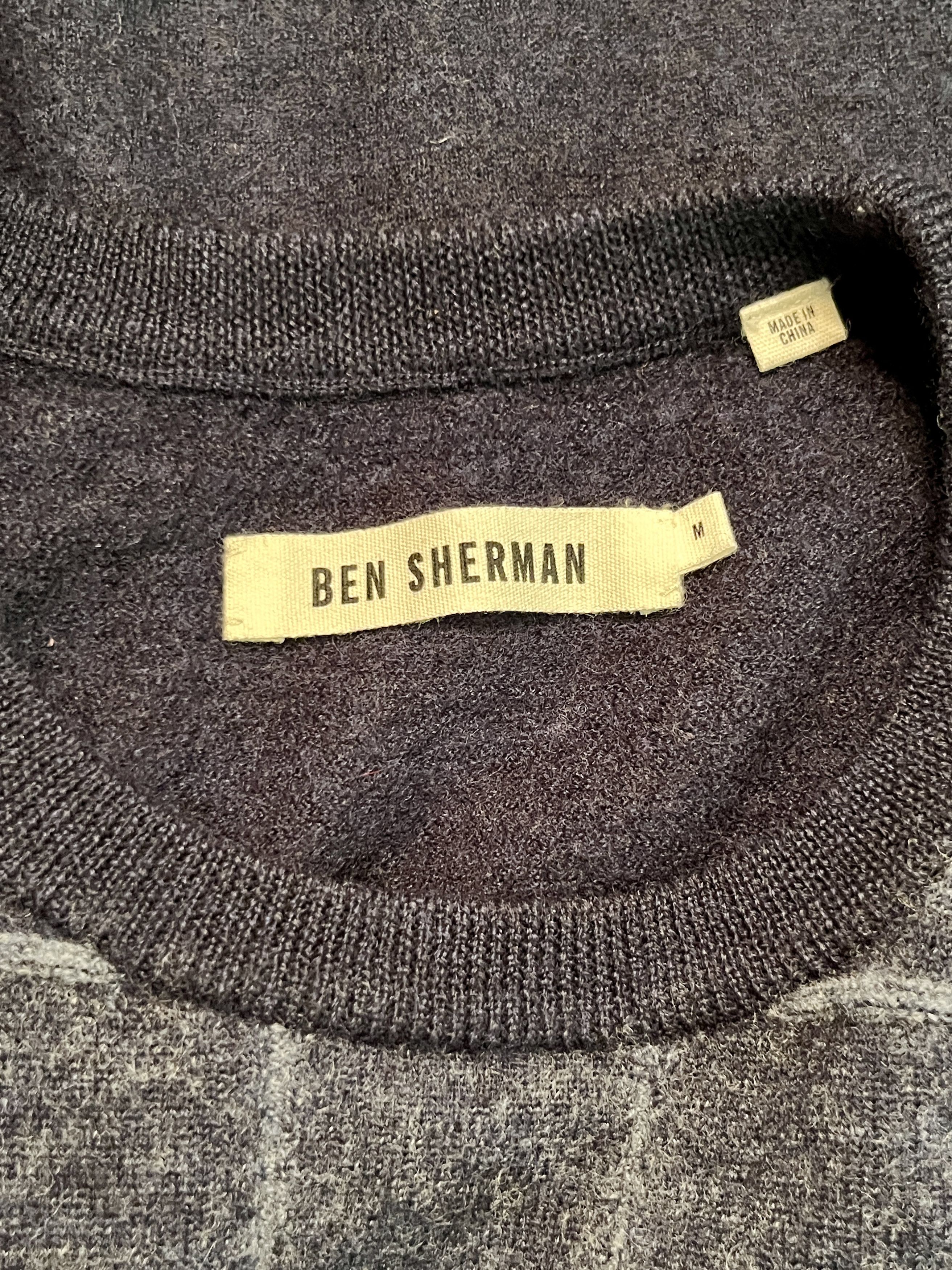 Ben Sherman Ben Sherman 100% Wool Blue Grid Crewneck Sweater Mod Men M Size US M / EU 48-50 / 2 - 8 Thumbnail