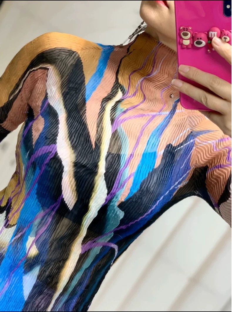 Issey Miyake Issey Miyake A base layer of ink-wash blue leaves and will Size M / US 6-8 / IT 42-44 - 1 Thumbnail