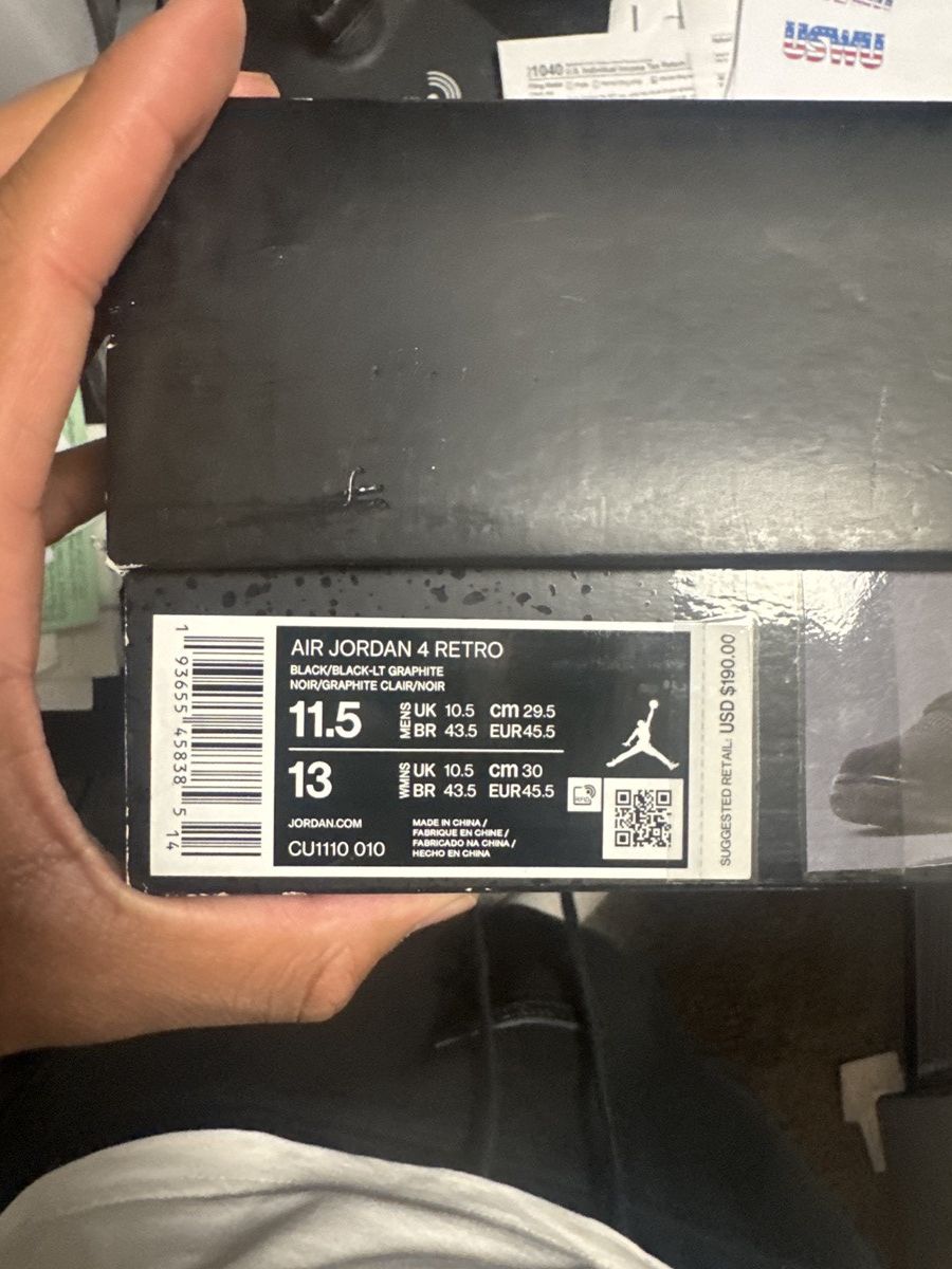 Jordan Brand Jordan 4 “Black Cat” 2020 Size US 11.5 / EU 44-45 - 10 Thumbnail