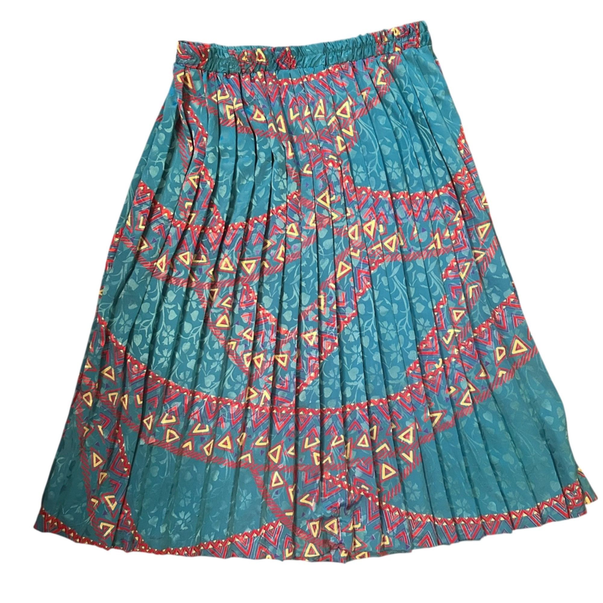 Vintage Vintage Andrea Gayle Novelty Abstract Midi Pleated Retro Ski Size 28" / US 6 / IT 42 - 1 Thumbnail