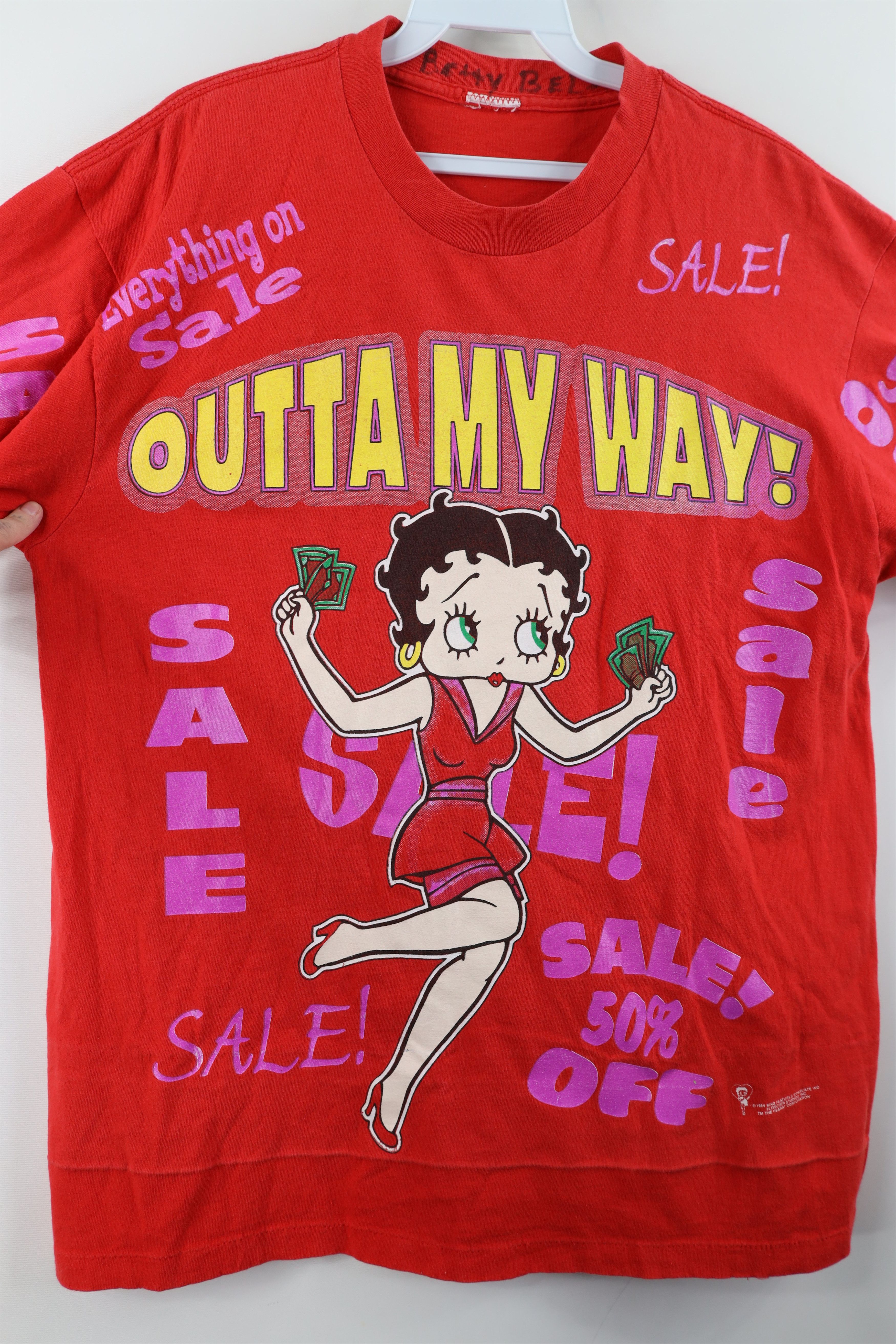 Vintage Vintage 90s Betty Boop Outta My Way Money T-Shirt Red Size L / US 10 / IT 46 - 7 Thumbnail