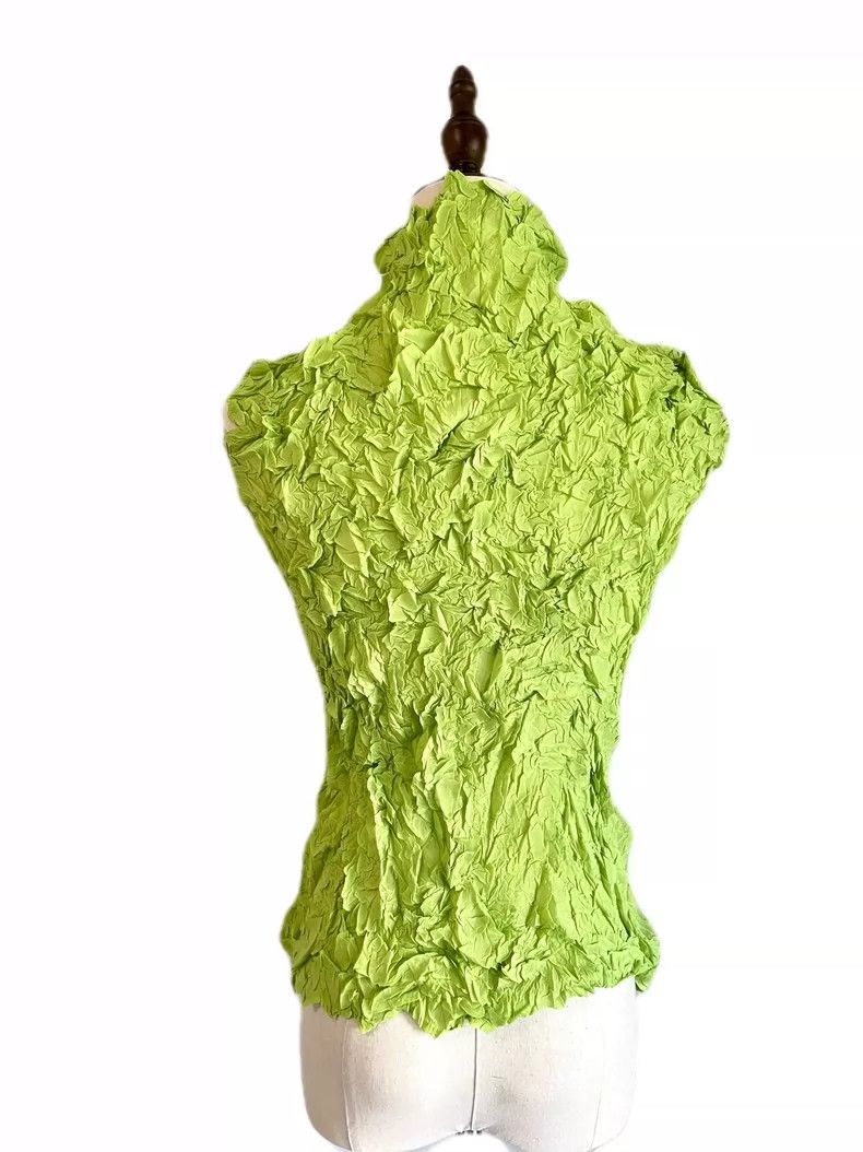 Issey Miyake Issey Miyake Yellow-green high-neck sleeveless mainline pe Size M / US 6-8 / IT 42-44 - 4 Thumbnail