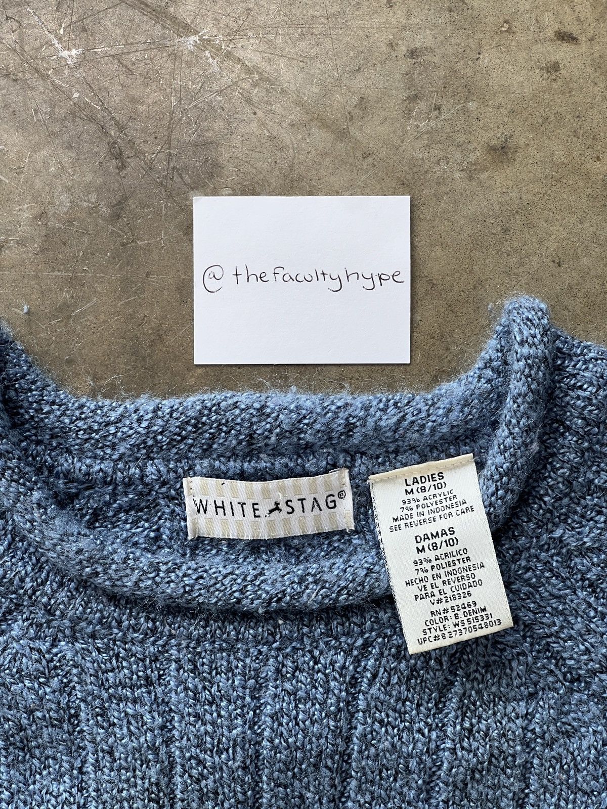Vintage Vintage White Stag Knit Blue Woven Sweater W Medium Size M / US 6-8 / IT 42-44 - 3 Thumbnail
