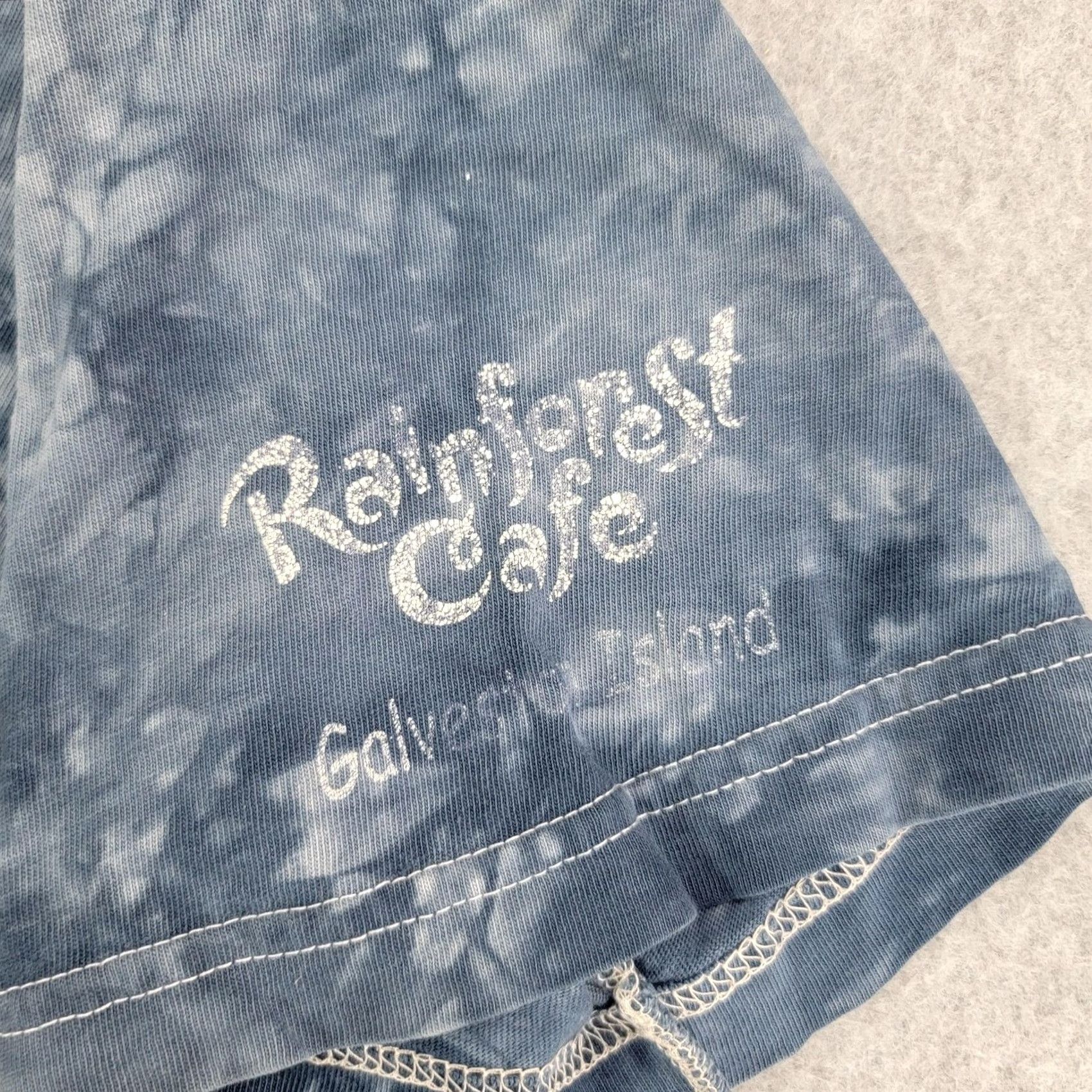 Vintage Rainforest Cafe Shirt Mens Small Blue Tie Dye White Tiger Graphic Galveston Size US M / EU 48-50 / 2 - 4 Thumbnail