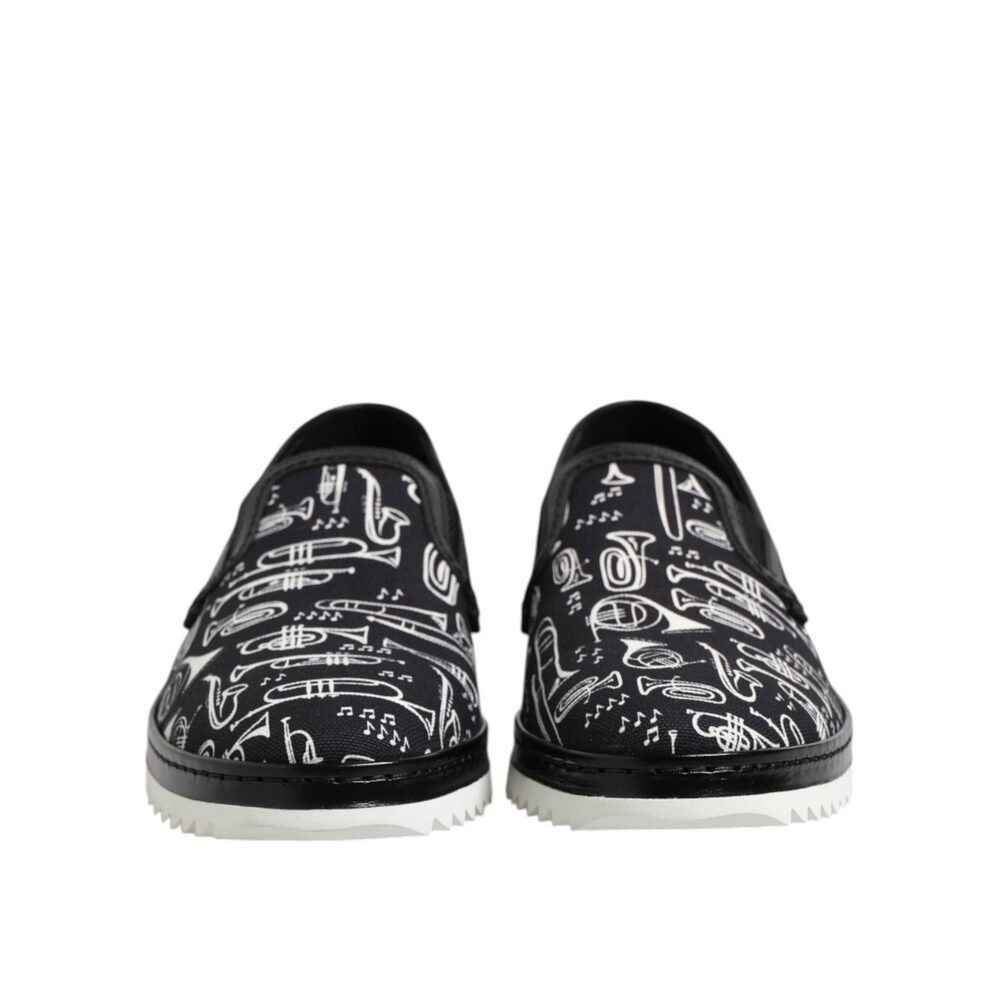 Dolce & Gabbana Dolce & Gabbana Black Slip On Printed Men Loafers Shoes Size US 9.5 / EU 42-43 - 2 Thumbnail