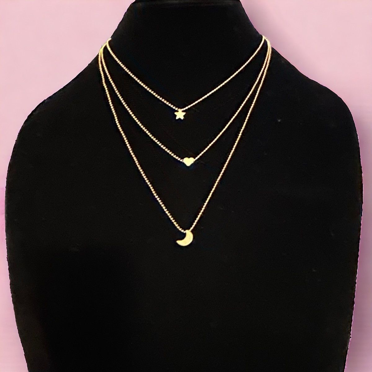 Other Layered star, heart and crescent moon necklace Size ONE SIZE - 1 Thumbnail