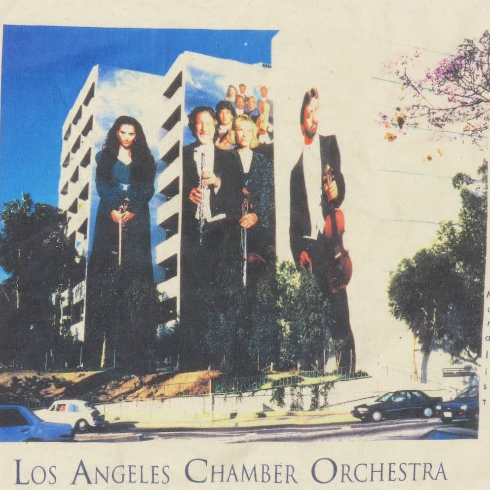 image of Vintage Los Angeles Chamber Orchestra Harbor Freeway T Shirt in Cream, Men's (Size Large)