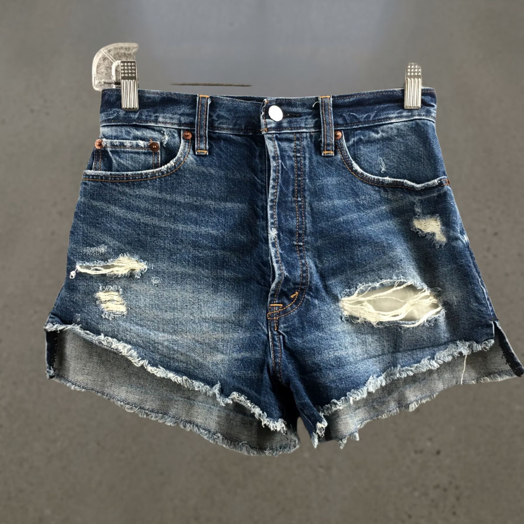 Abercrombie & Fitch Abercrombie & Fitch Cut-Off Shorts Womens 24/2 Blue Denim Pocket Vintage No? Size 42" / US 20 - 1 Thumbnail