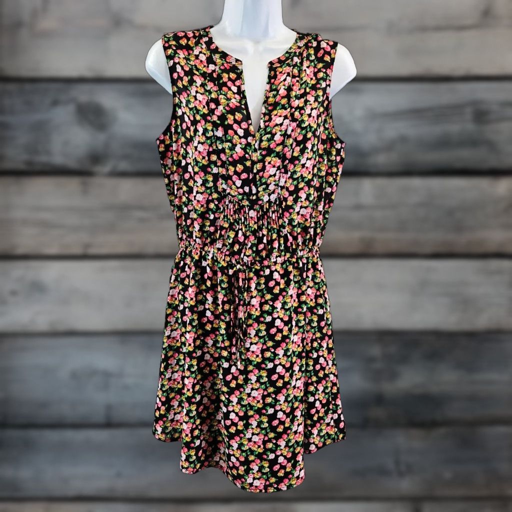 Gap Gap Dress Womens S Small Black Pink Floral Sleeveless Elastic Waist Fit & Flare Size S / US 4 / IT 40 - 1 Thumbnail