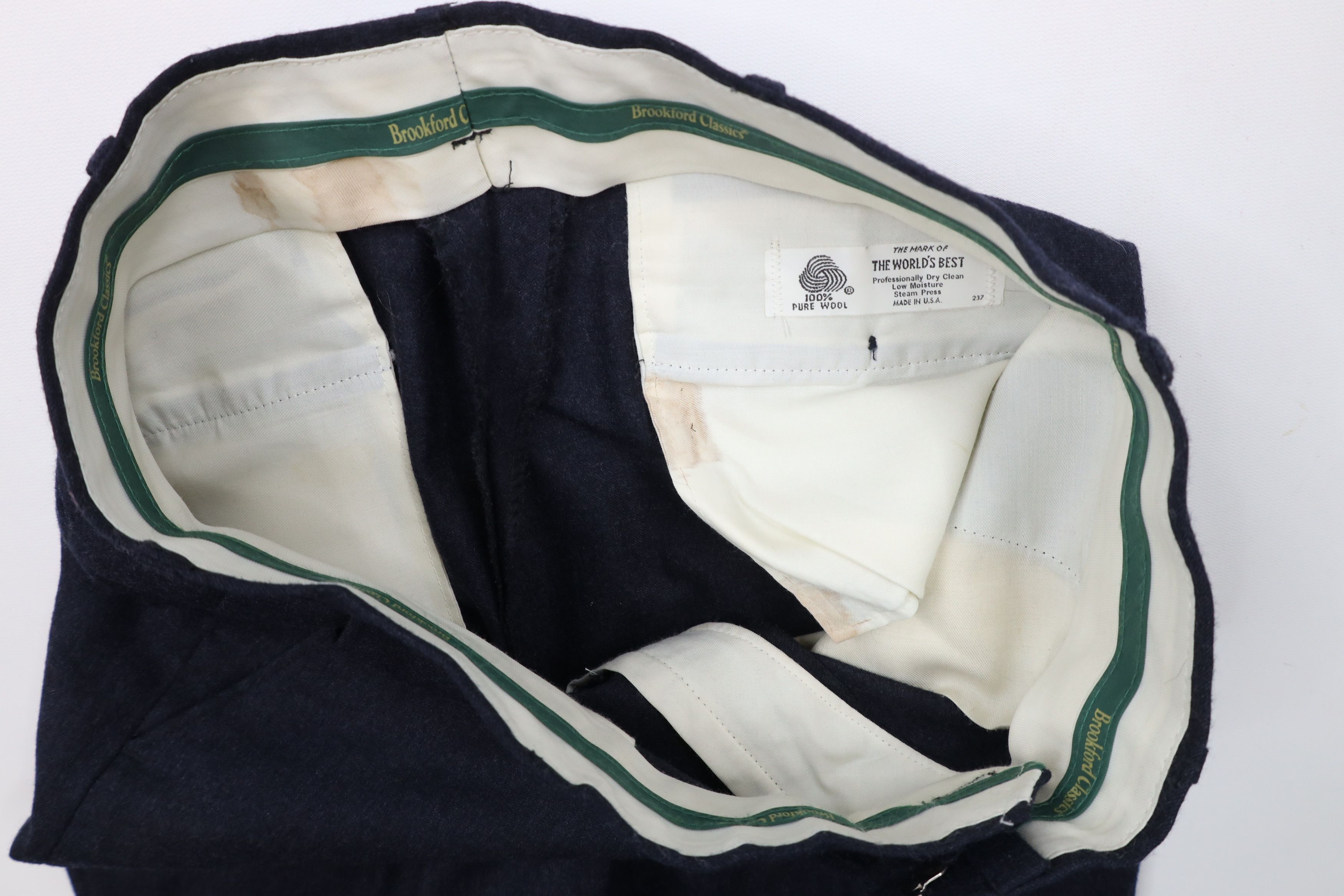 Vintage Vintage 90s Streetwear Wool Wide Leg Chino Pants Blue USA Size US 32 / EU 48 - 9 Thumbnail