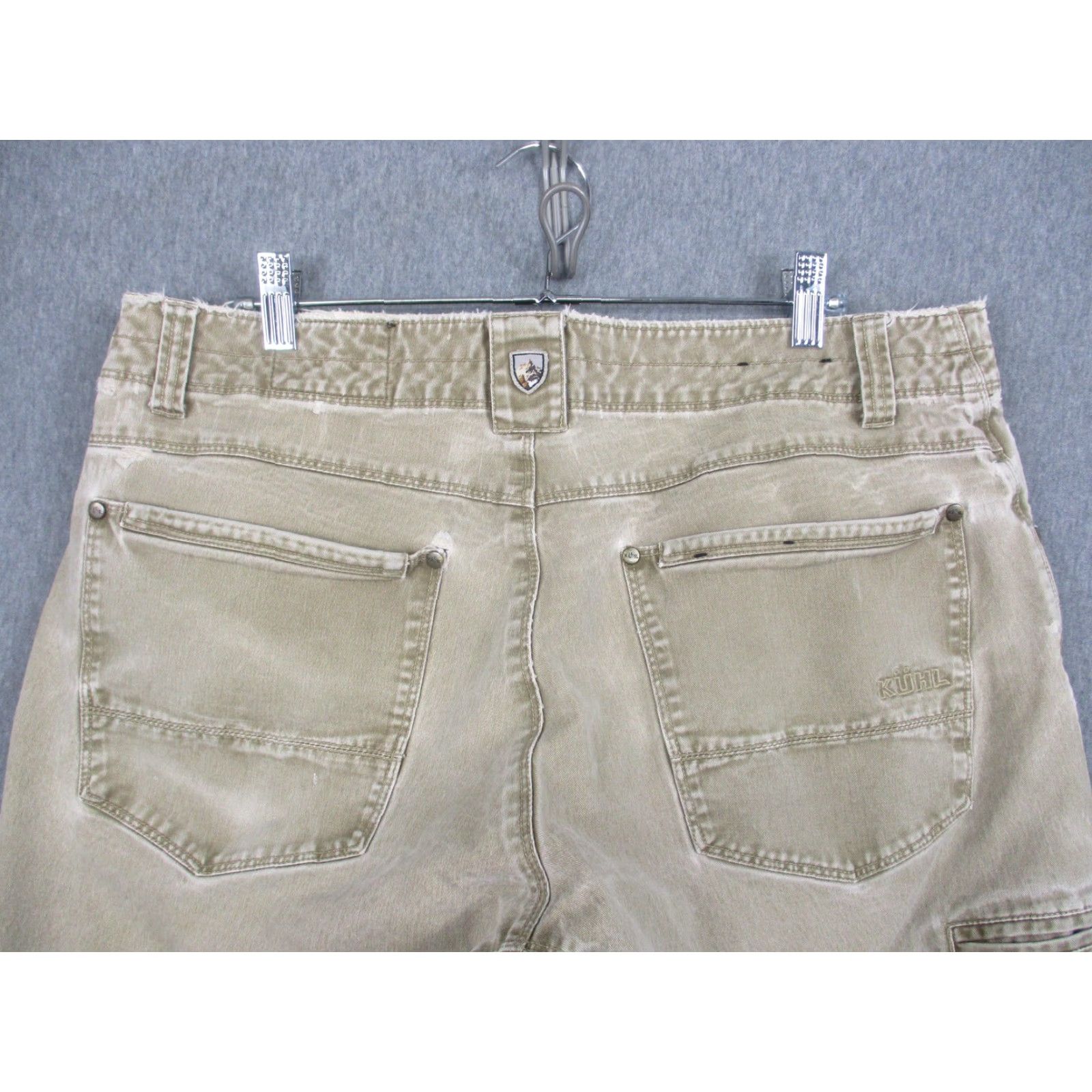 Denime VINTAGE Kuhl Rydr Jeans Mens 36x30 Beige Relaxed Fit Straight Leg Denim Patina Distressed Pockets Zip Mens Size US 36 / EU 52 - 7 Thumbnail
