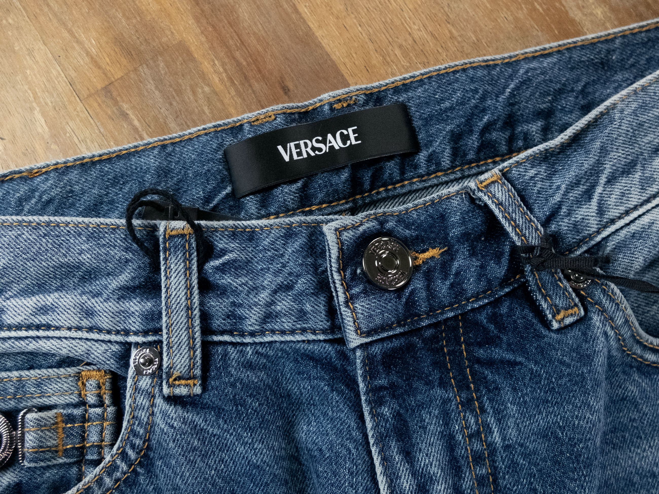 Versace VERSACE blue jeans with barocco print lower cuffs Size 32 q Size US 32 / EU 48 - 9 Thumbnail