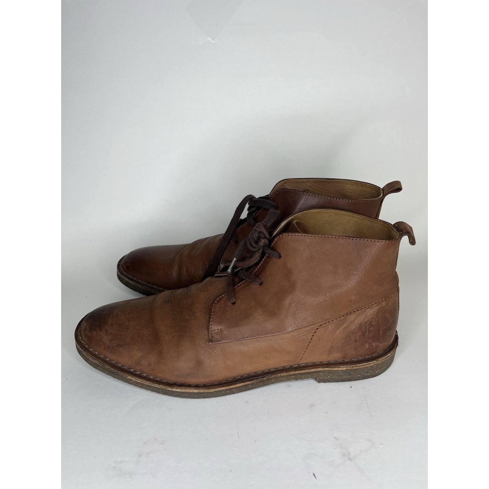Frye Frye Dark Brown Leather Lace Up Desert Chukka Boots Men Sz 1 Size US 10 / EU 43 - 1 Thumbnail