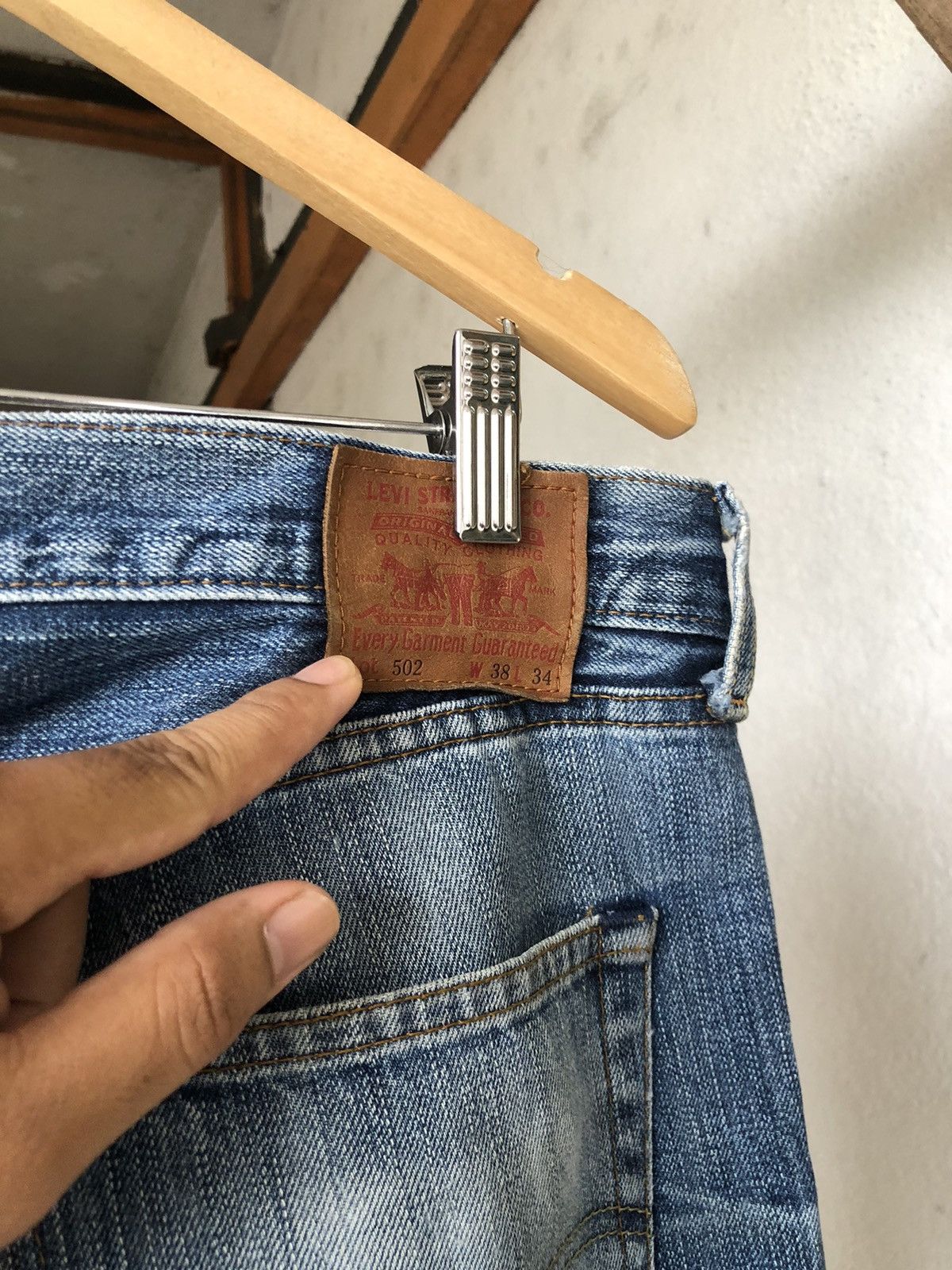 Levi's Vintage Levis 502 Flare Straight Cut Distressed Jeans Size US 37 - 15 Thumbnail