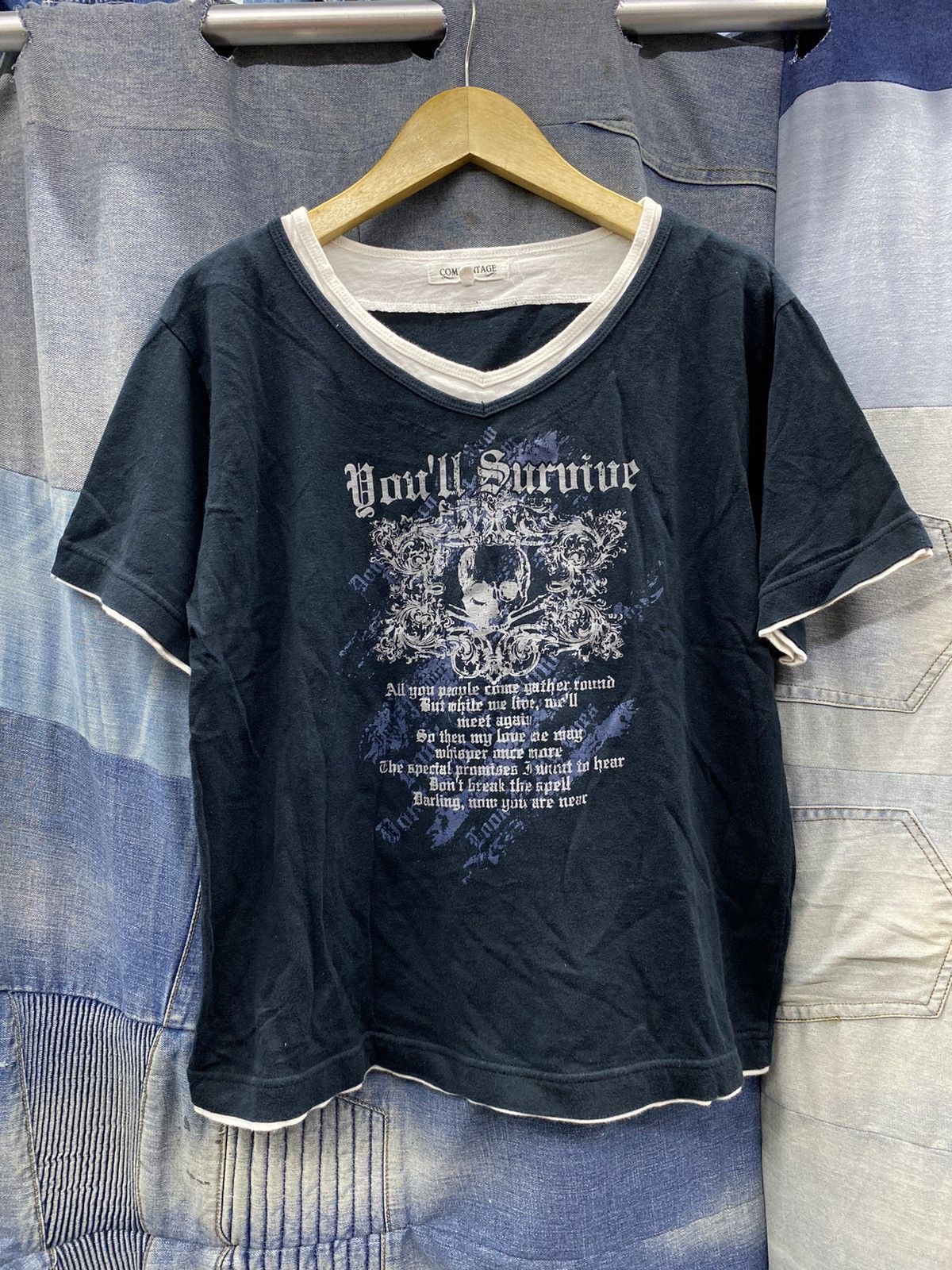 If Six Was Nine × Japanese Brand × Le Grande Bleu (L.G.B.) undefined "you'll survive" double layer poem tshirt japan Size US M / EU 48-50 / 2 - 3 Thumbnail