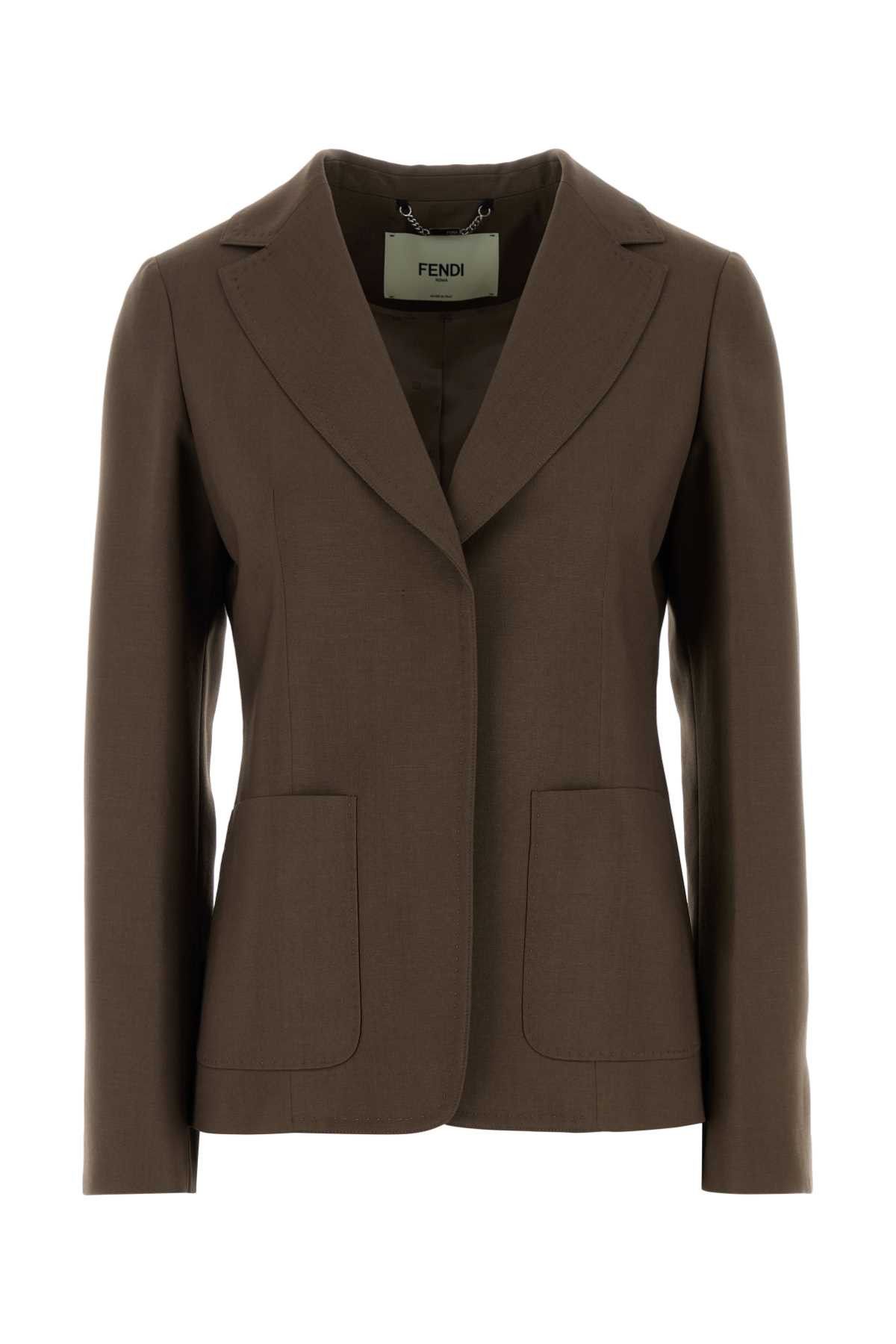 ジャケット FENDI Mud Wool Blend Blazer Fendi Mud Wool Blend Blazer | italist