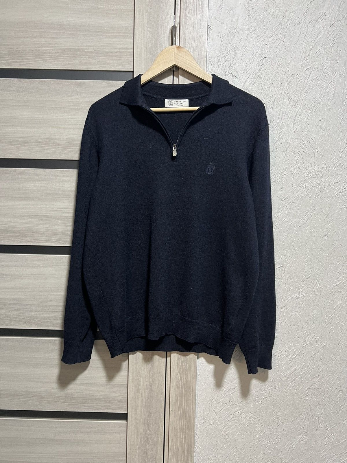 Brunello Cucinelli Brunello Cucinelli Wool Pullover Zip Old Money L Size Size US L / EU 52-54 / 3 - 3 Thumbnail